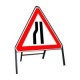 600mm Road Narrows Nearside Sign